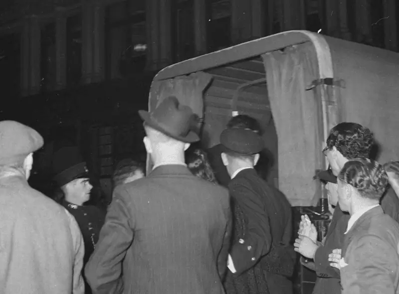 Black and white image of men in 1960s Britain