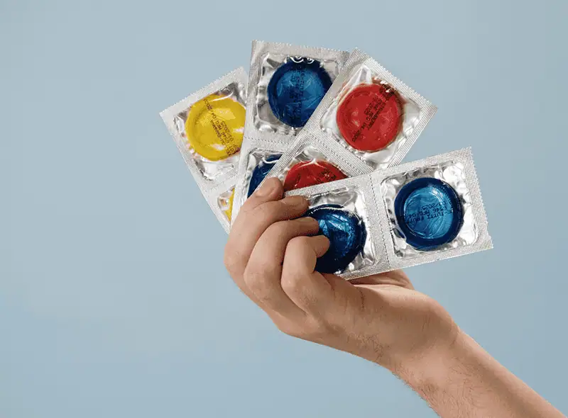 Condoms — safe sex in gay saunas